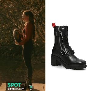 Charles David Clout 2 Leather Platform Combat Boots Size 7 ASO Hope Mikaelson
